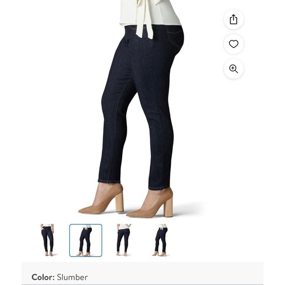 Lee Womens Slim Leg Sculpting Jeans Slumber Color Mid Rise Size 22W - Picture 9 of 9
